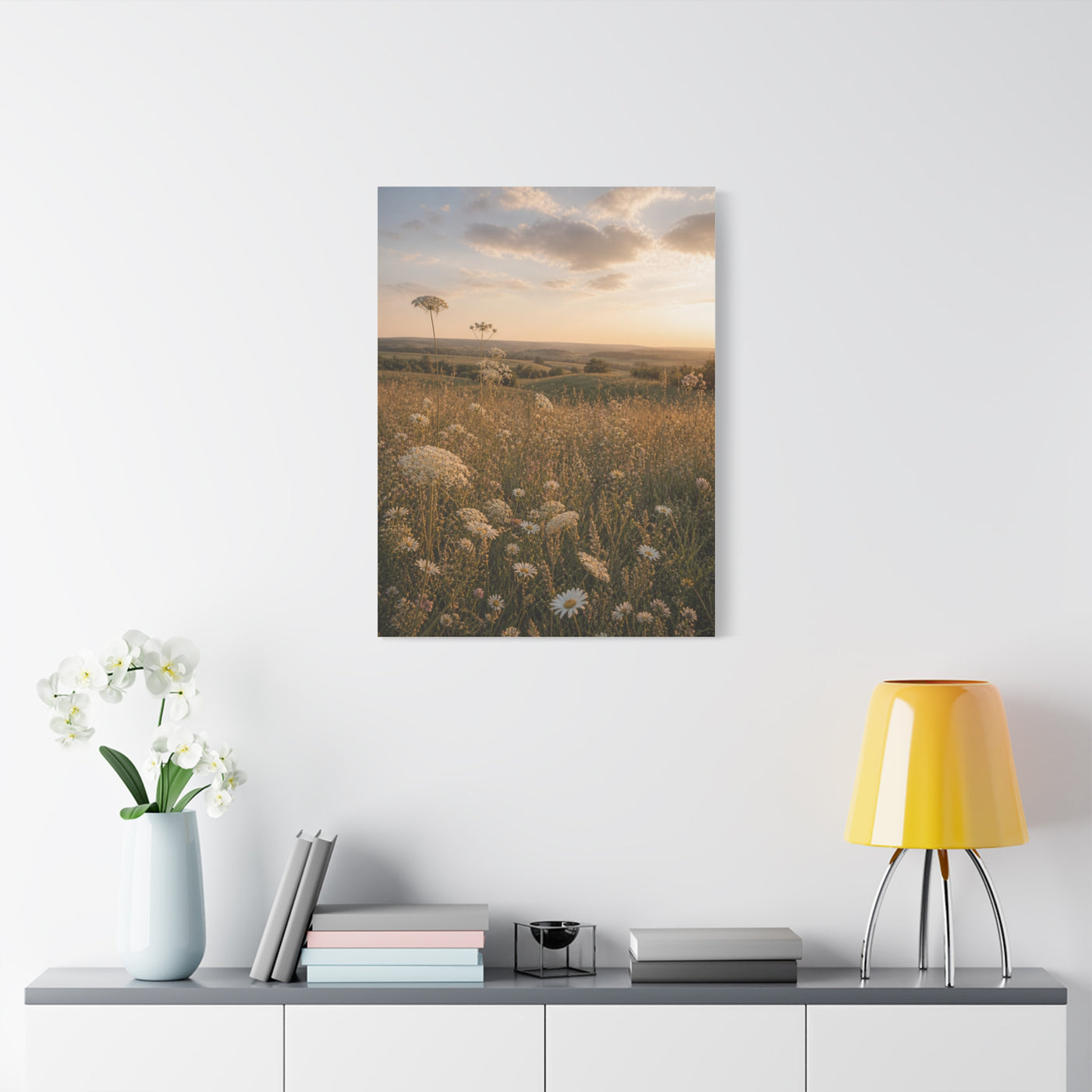 Golden Wildflower Meadow Wall Art & Canvas Print