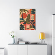 Mid-Century Geometric Tropical Composition Wall Art & Canvas Print