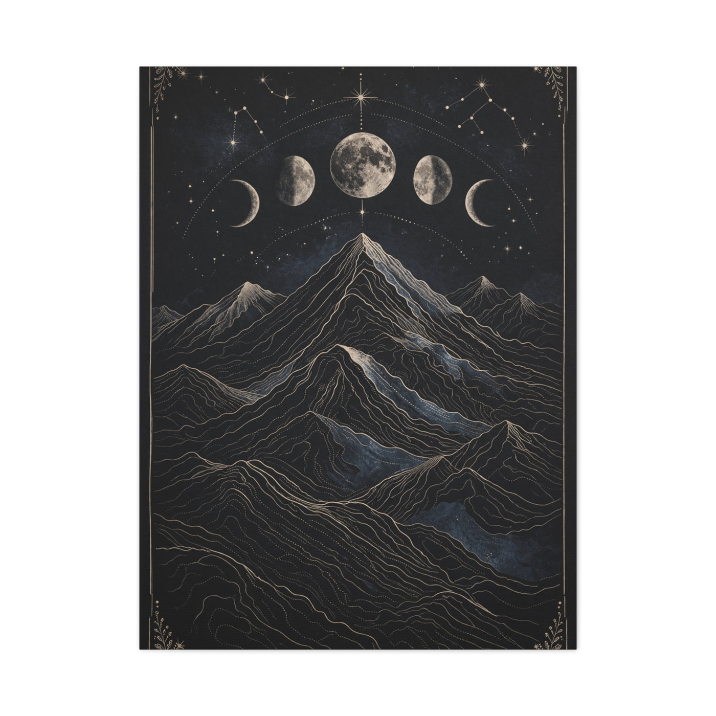 Mystical Moonlit Mountain Contours Wall Art & Canvas Print
