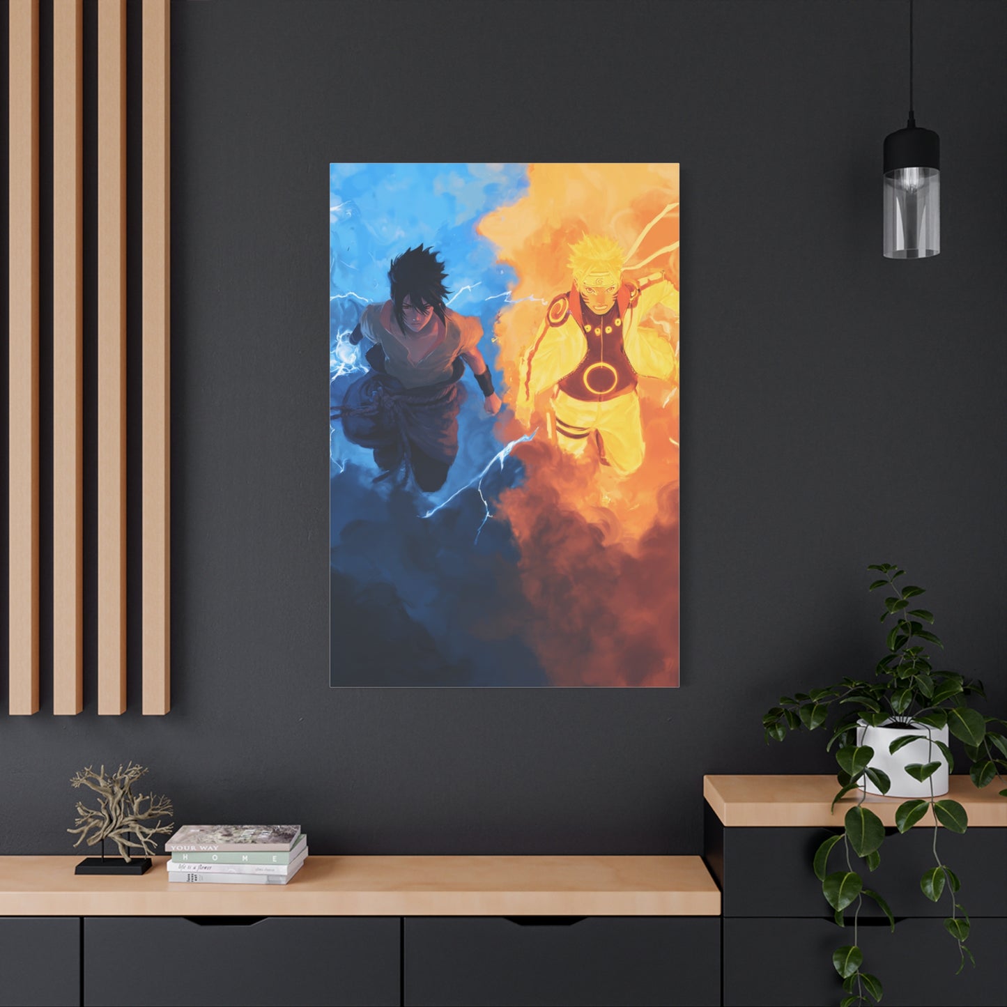 Naruto Uzumaki and Sasuke Uchiha Elemental Divide Wall Art & Canvas Print