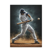 Spotlight Baseball Swing Impact Wall Art & Canvas Prints