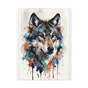 Watercolor Expression Wolf Portrait Abstract Wall Art & Canvas Print