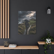 Stormy Seaside Golfer Journey Wall Art & Canvas Print