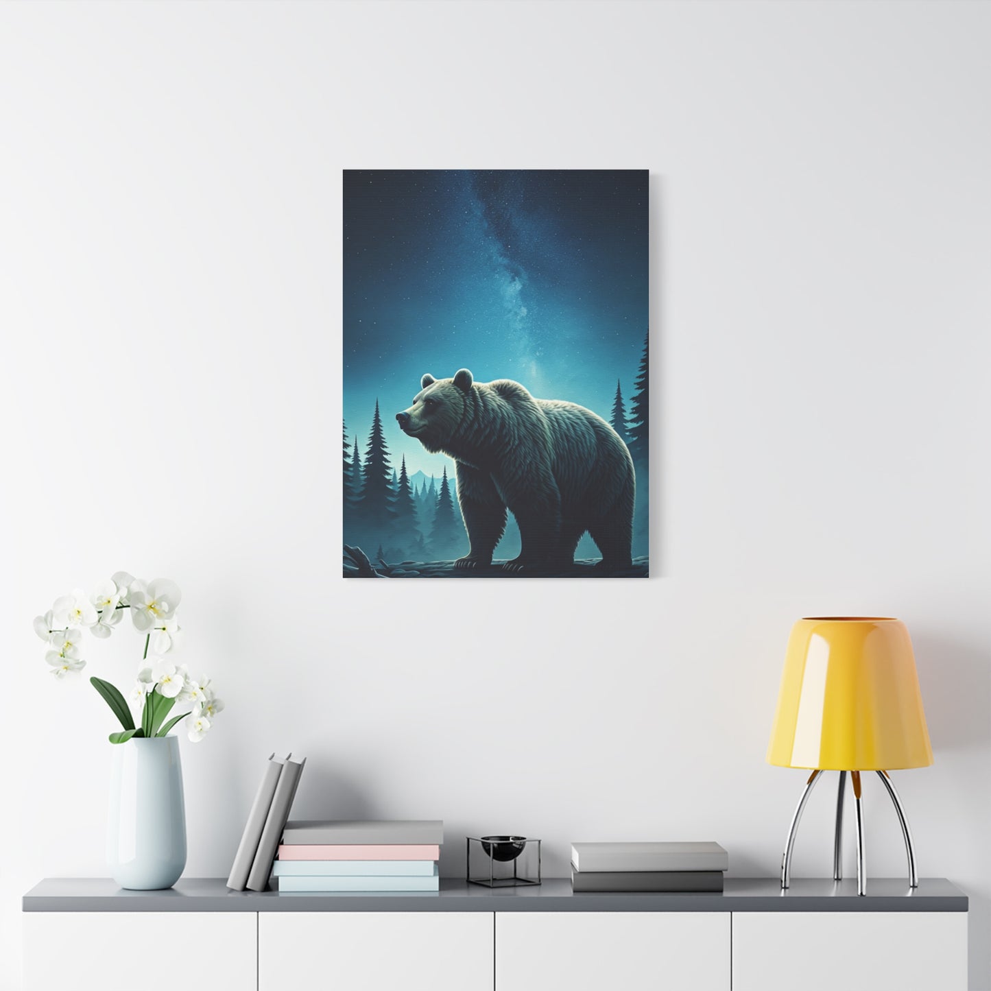 Midnight Wilderness Bear Under the Stars Wall Art & Canvas Prints