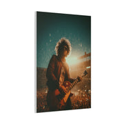 Rain Soaked Rock Guitar Performance Wall Art & Canvas Print
