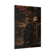 Frontier Gas Station Skeleton Outlaw Wall Art & Canvas Print