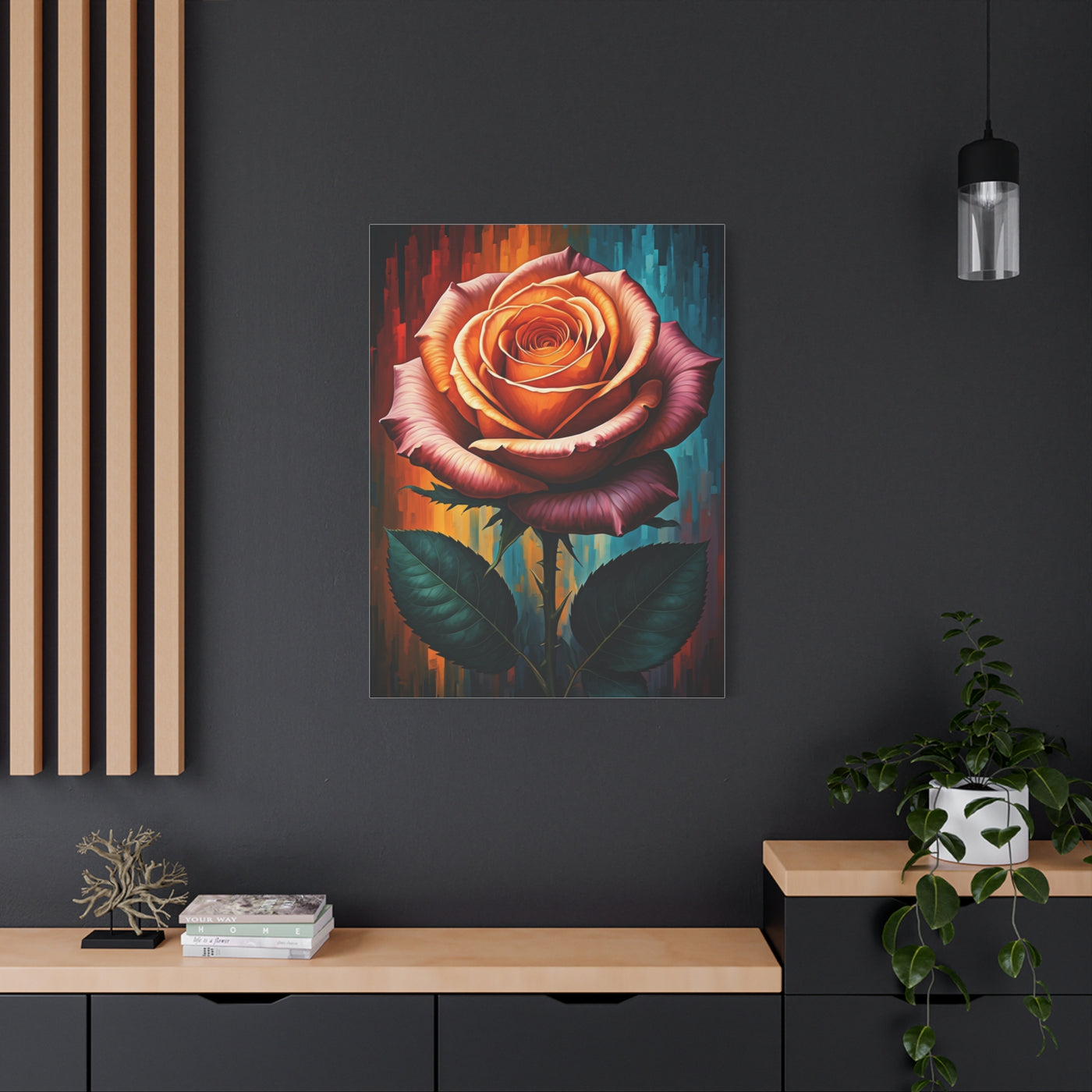 Golden Ember Rose Wall Art & Canvas Print
