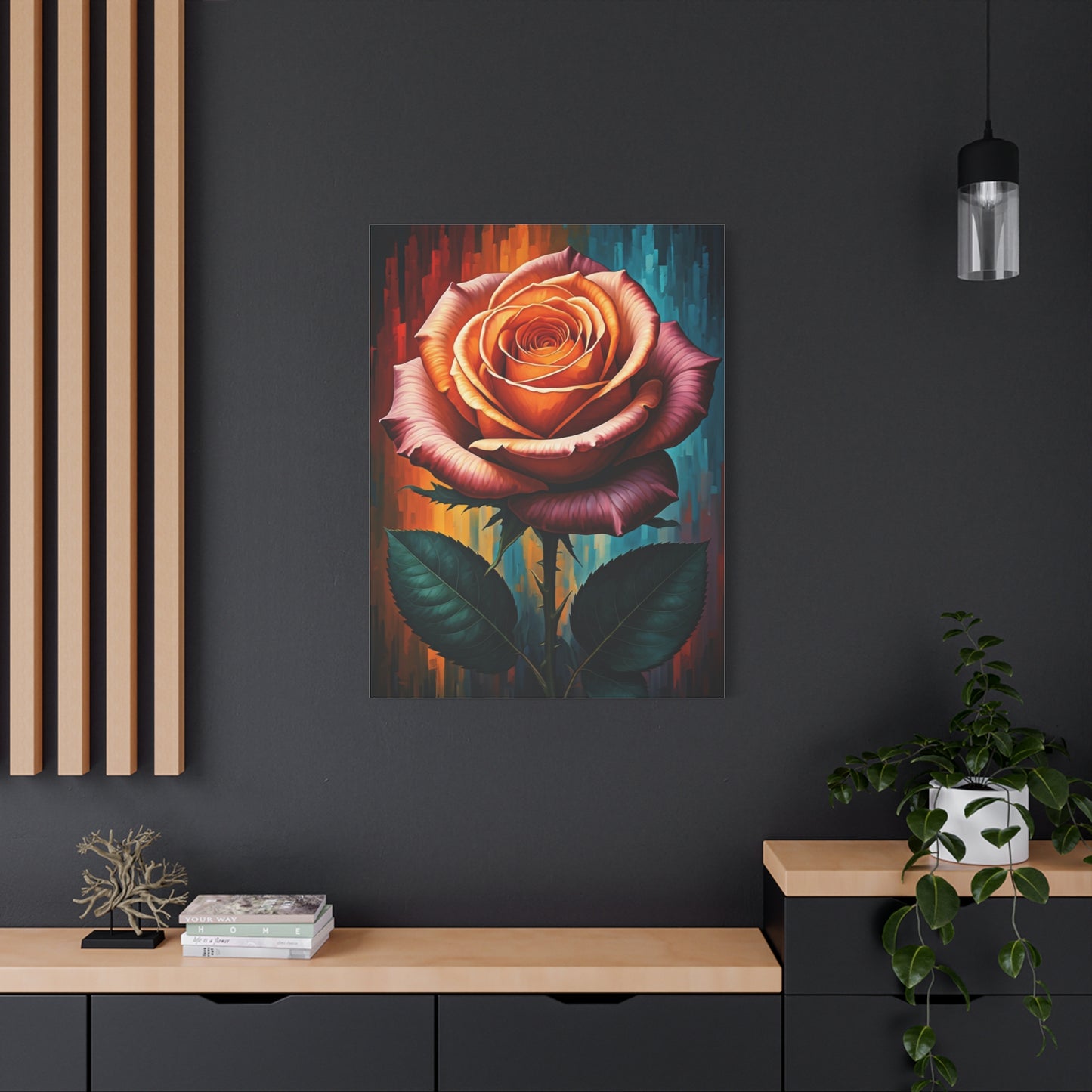 Golden Ember Rose Wall Art & Canvas Print