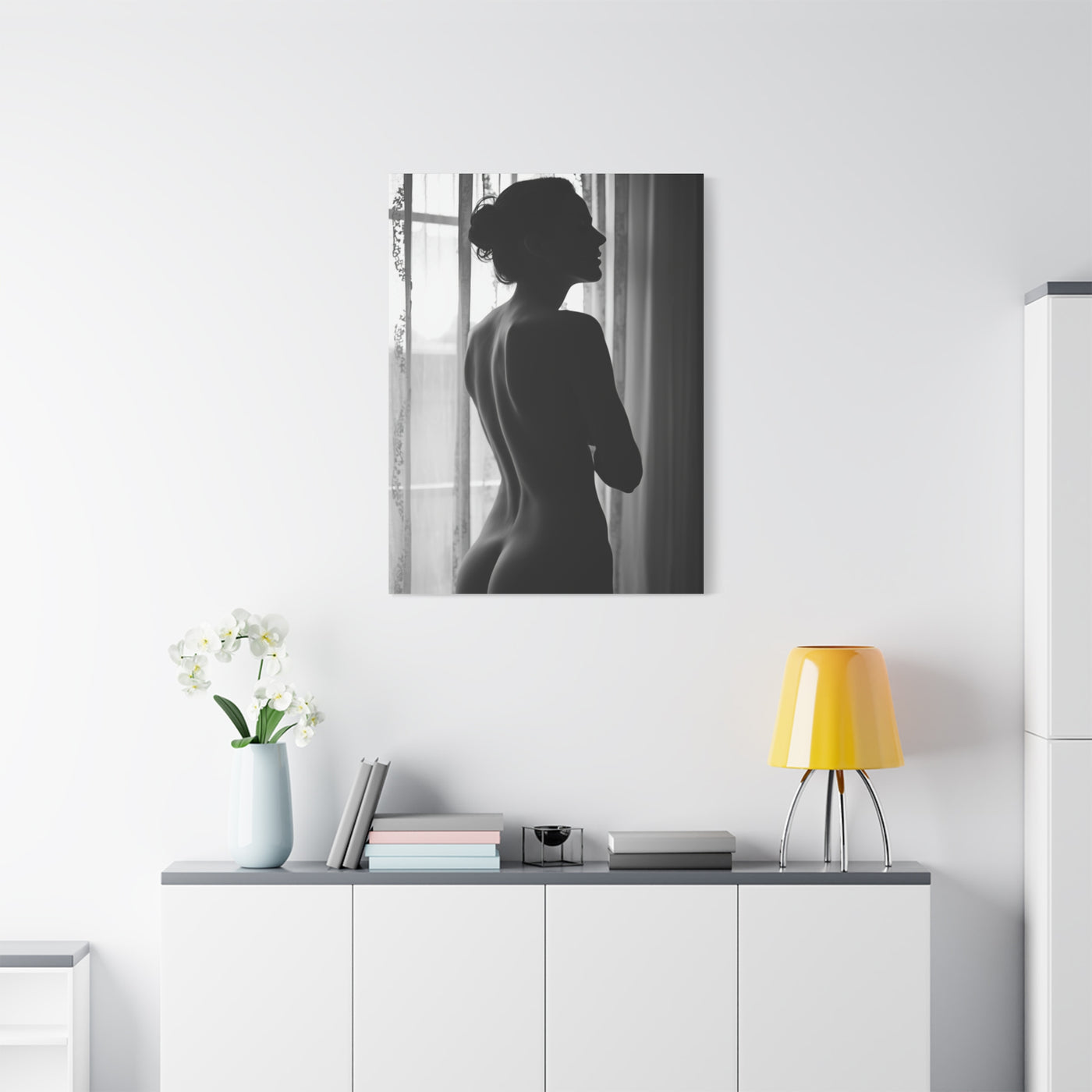 Window Light Silhouette Nude Wall Art & Canvas Print
