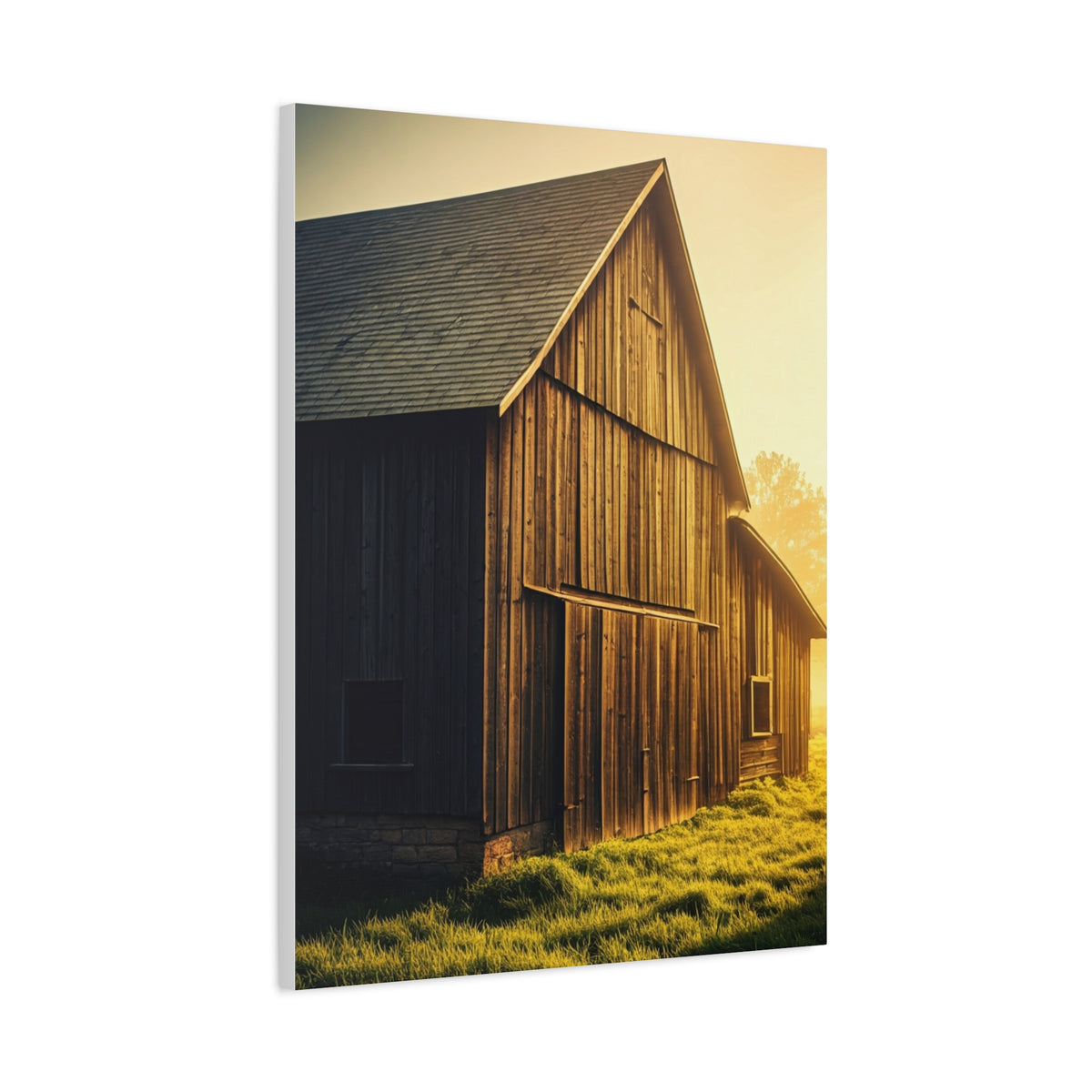 Sunlit Barn with Side Light Glow Wall Art & Canvas Prints