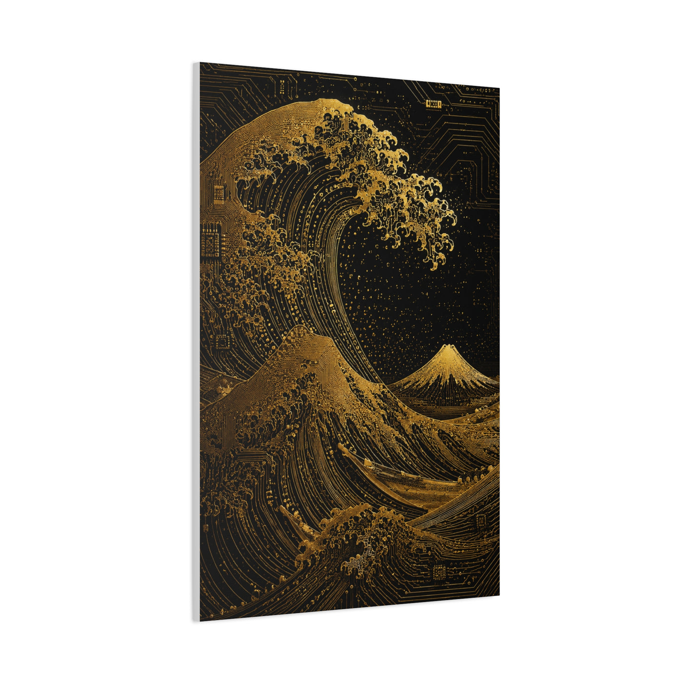 Neo-Tech Golden Wave Fusion Wall Art & Canvas Print