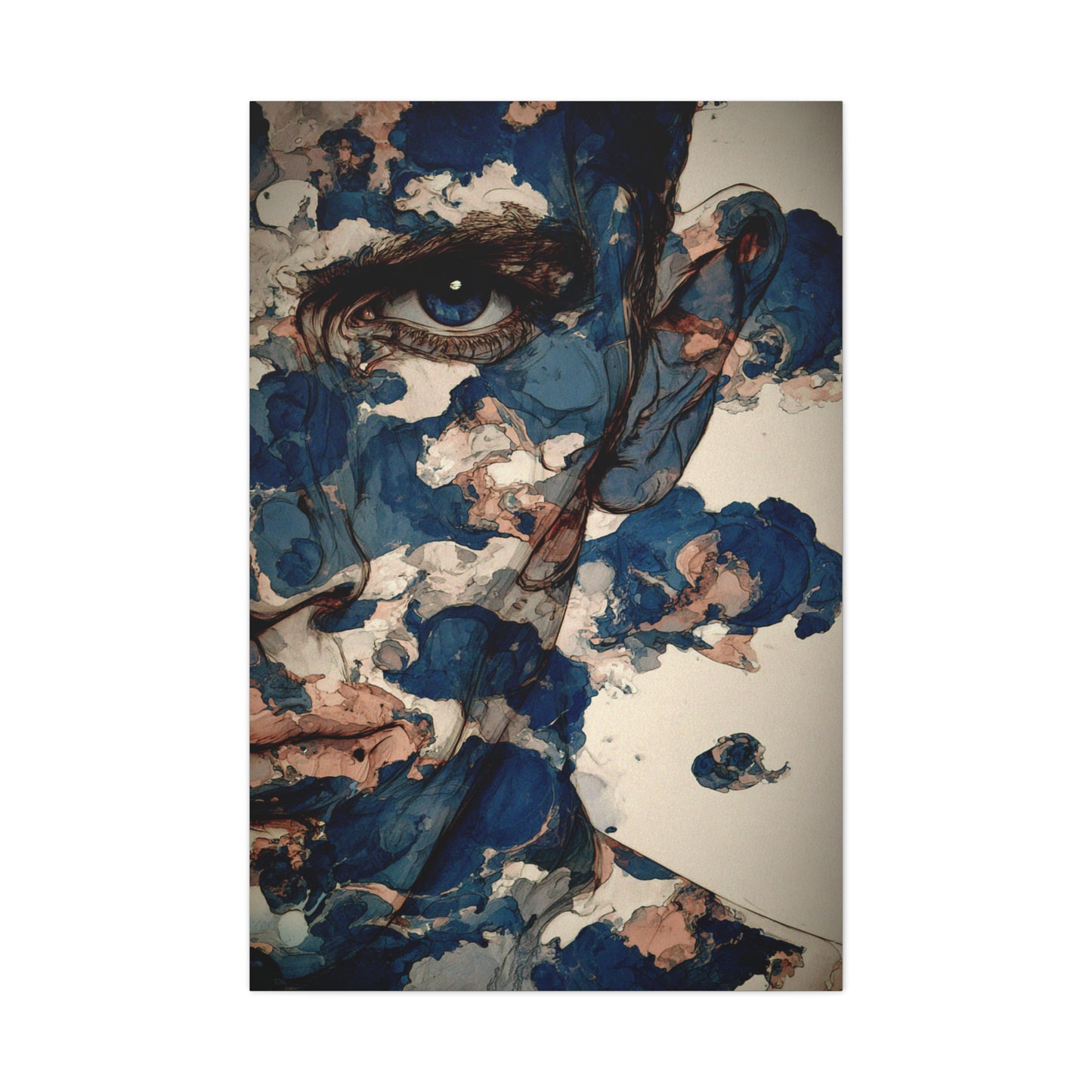 Ink Cloud Portrait Abstract Wall Art & Canvas Print