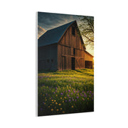 Wildflower Meadow Barn at Sunrise Wall Art & Canvas Prints