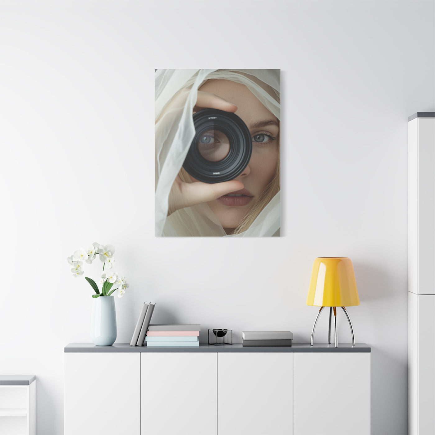 Surreal Lens Portrait Veiled Muse Wall Art & Canvas Print