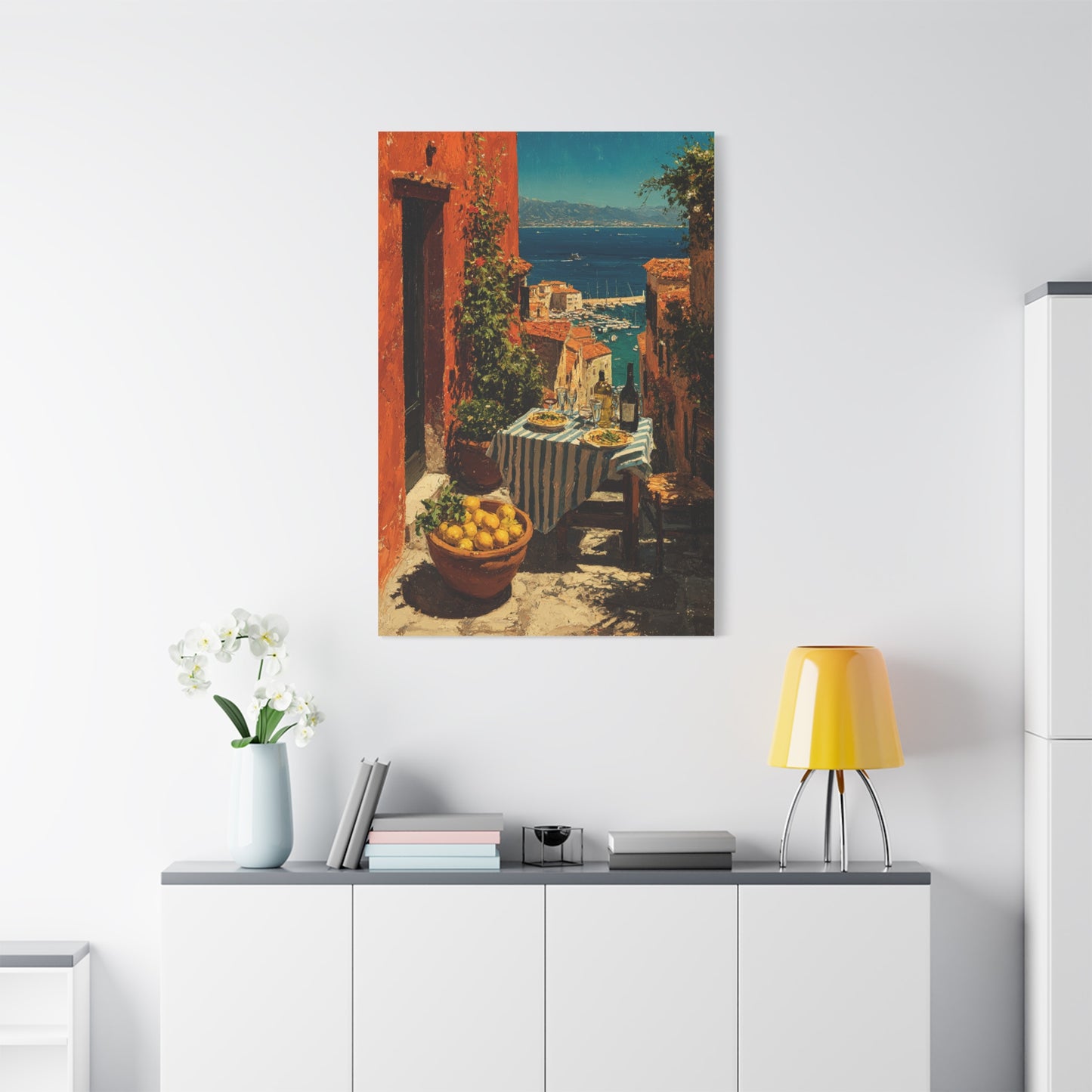 Amalfi Coast Terrace Lunch Wall Art & Canvas Print