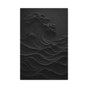 Dark Textured Wave Monochrome Statement Wall Art & Canvas Print