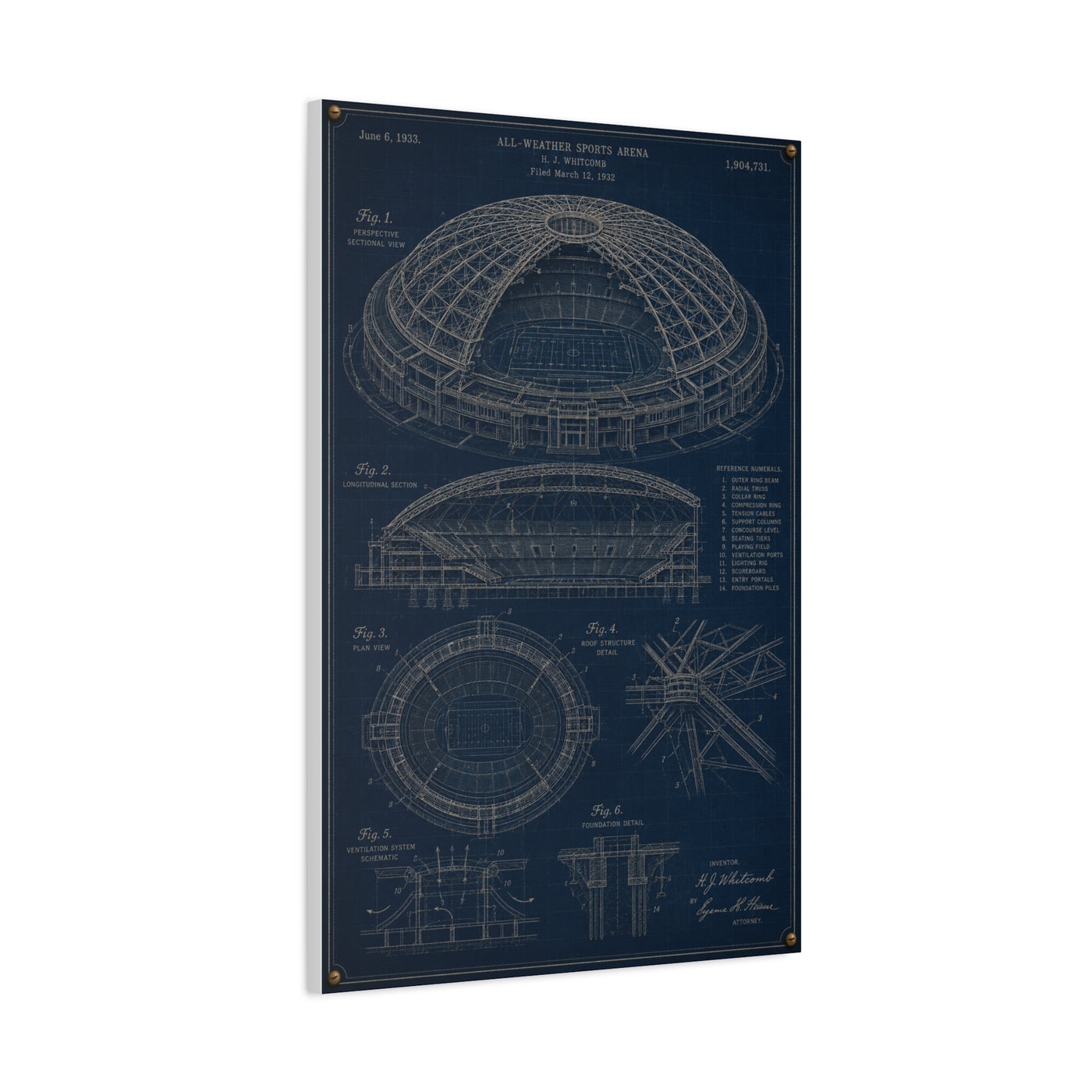 All Weather Stadium Blueprint Sports Wall Art & Canvas Print