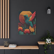 Mexican Hummingbird Sun Disc Folk Wall Art & Canvas Print