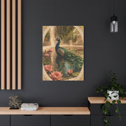 Lotus Pool Peacock Reflection Wall Art & Canvas Print