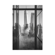 Executive Skyline Through Glass Wall Art & Canvas Print
