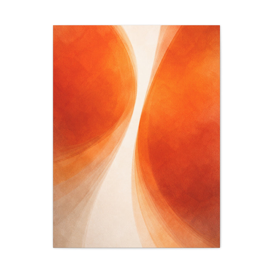 Dual Orange Flow Abstract Composition Wall Art & Canvas Print