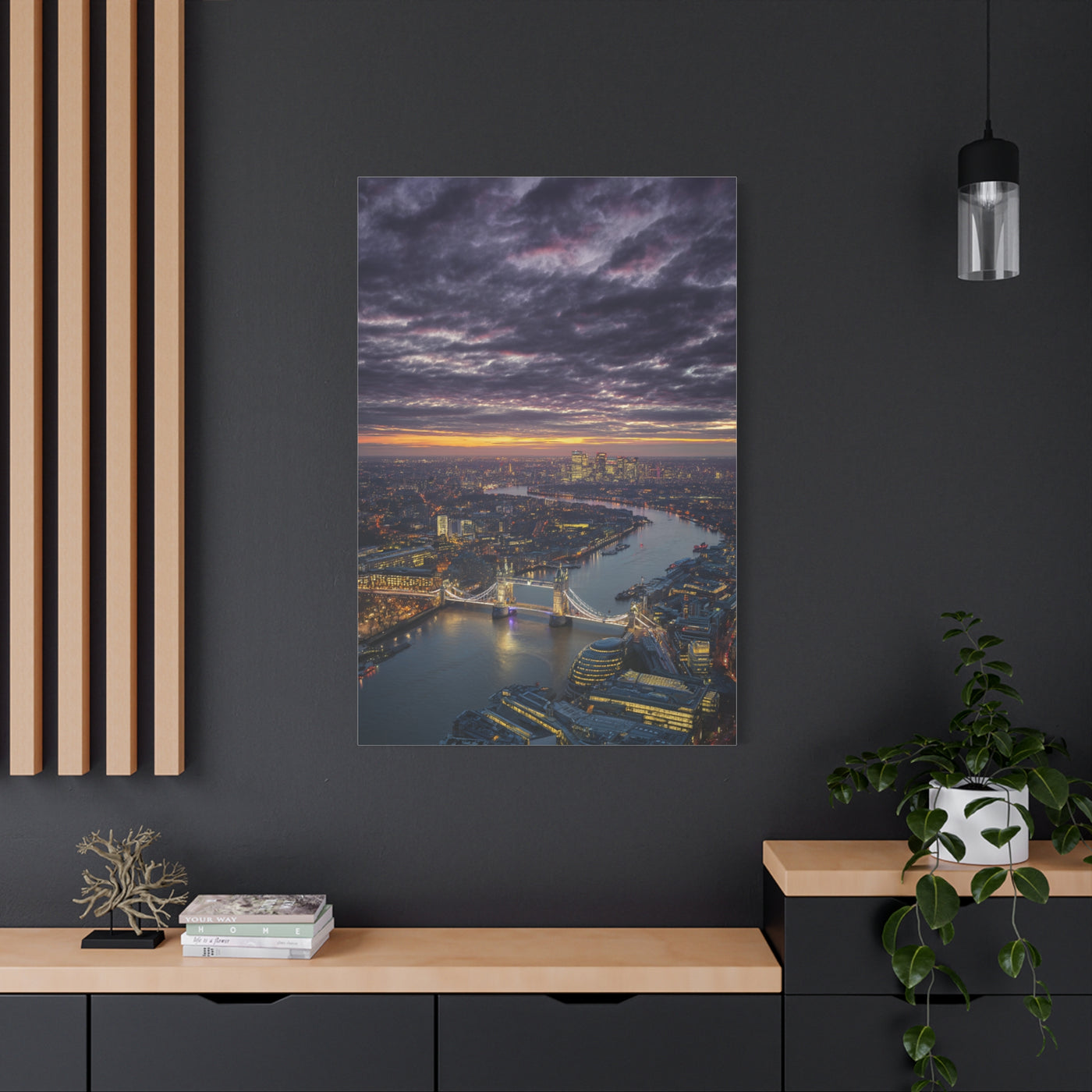 London Skyline Twilight Over the River Thames Wall Art & Canvas Print