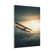 Vintage Biplane Into the Light Wall Art & Canvas Prints