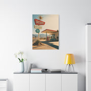 Desert Gas Station Americana Wall Art & Canvas Print