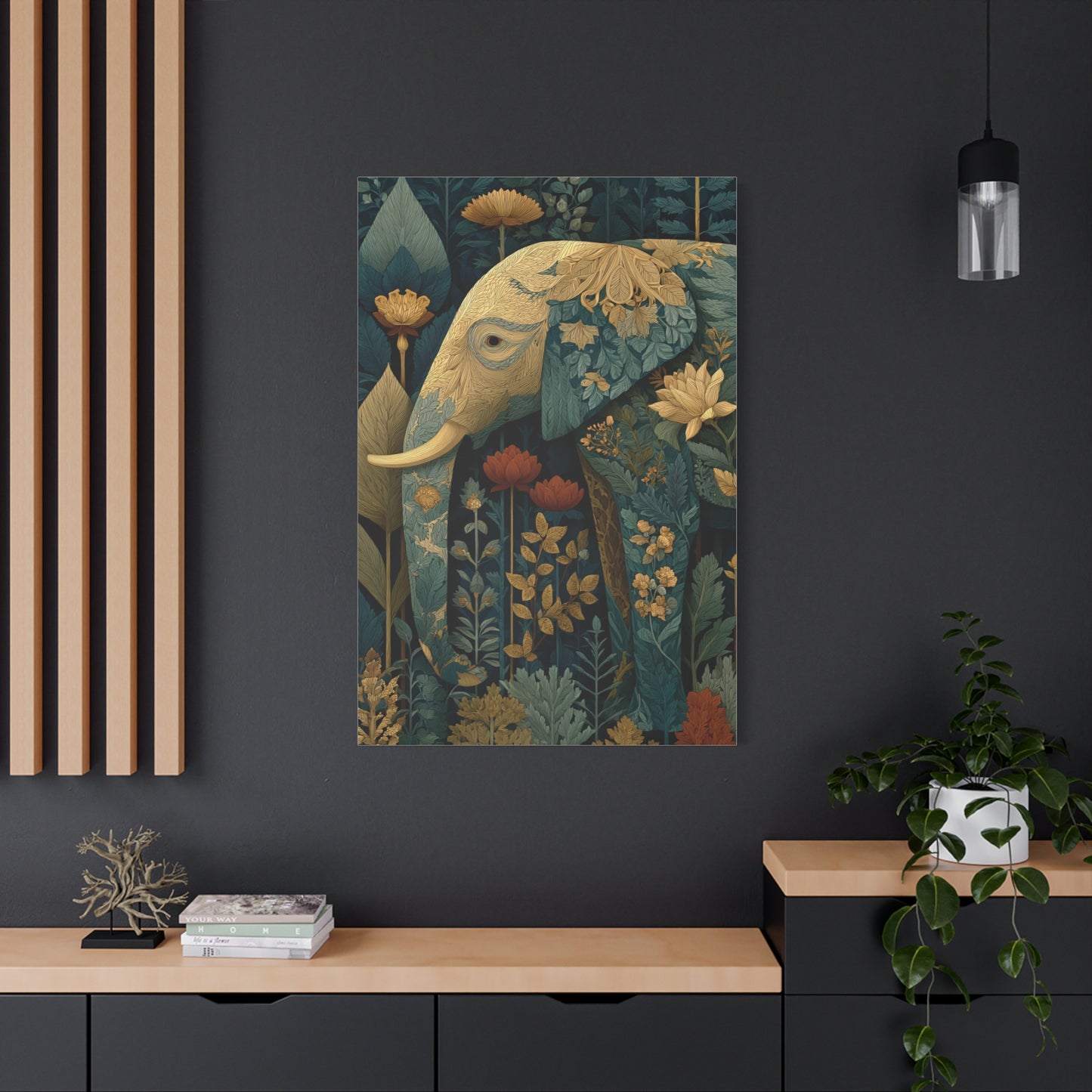 Botanical Heritage Elephant Wall Art & Canvas Print