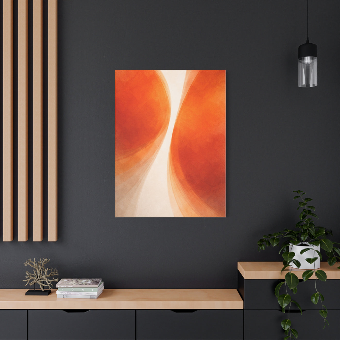 Dual Orange Flow Abstract Composition Wall Art & Canvas Print
