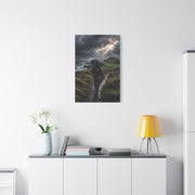 Stormy Seaside Golfer Journey Wall Art & Canvas Print
