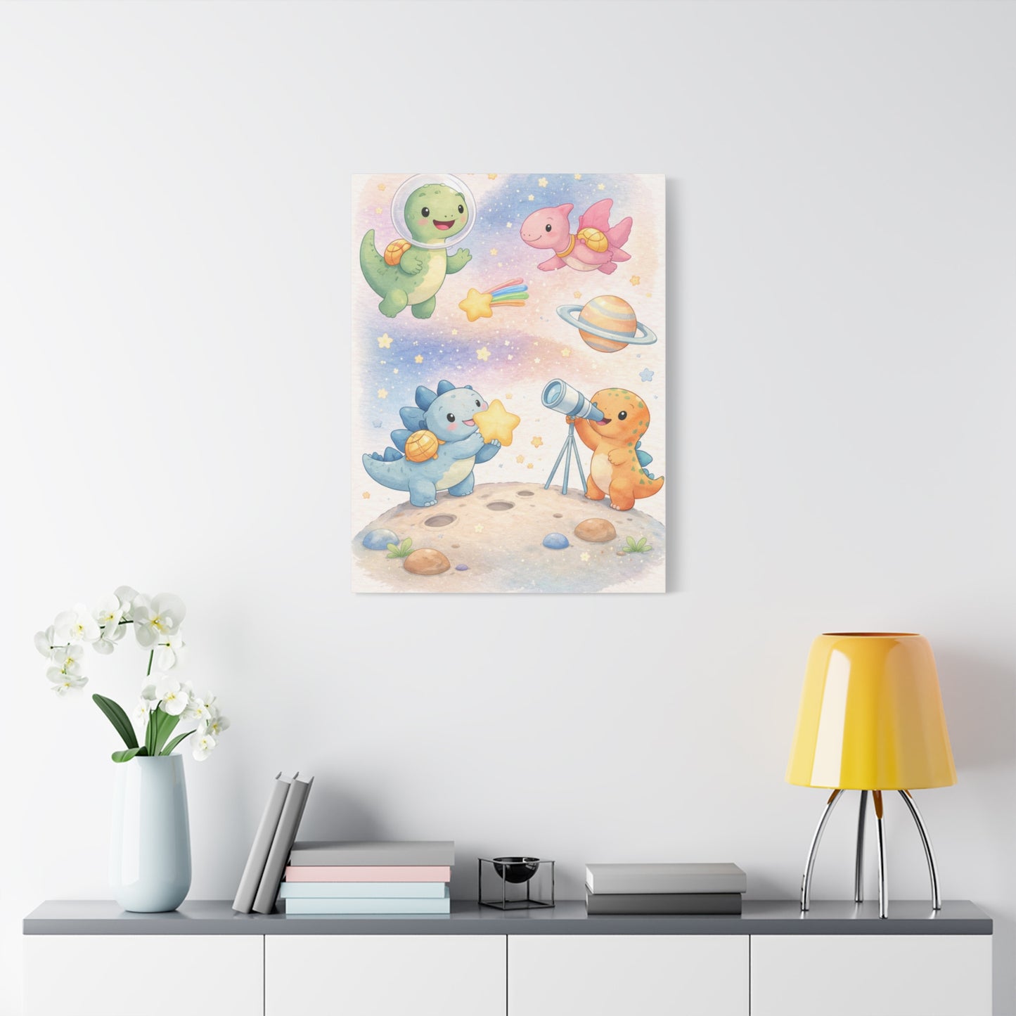 Cosmic Dinosaur Adventure Wall Art & Canvas Print