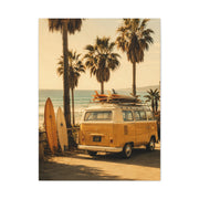 Vintage Coastal Surf Van Nostalgia Scene Wall Art & Canvas Print