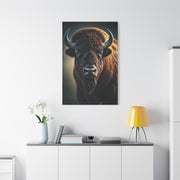 Cinematic American Bison with Golden Rim Light Wall Art & Canvas Print