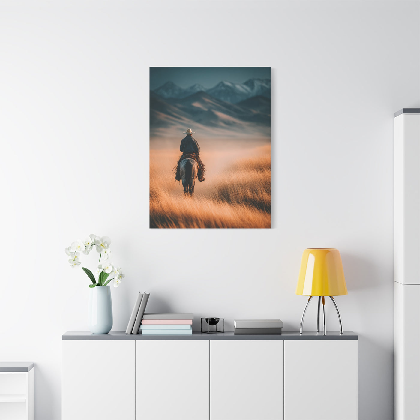 Western Rider Open Plains Wall Art & Canvas Print