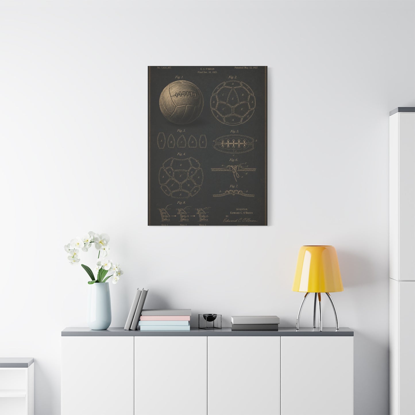 Vintage Soccer Ball Patent Sports Wall Art & Canvas Print