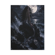 Midnight Moon Siren on the Rocks Wall Art & Canvas Print