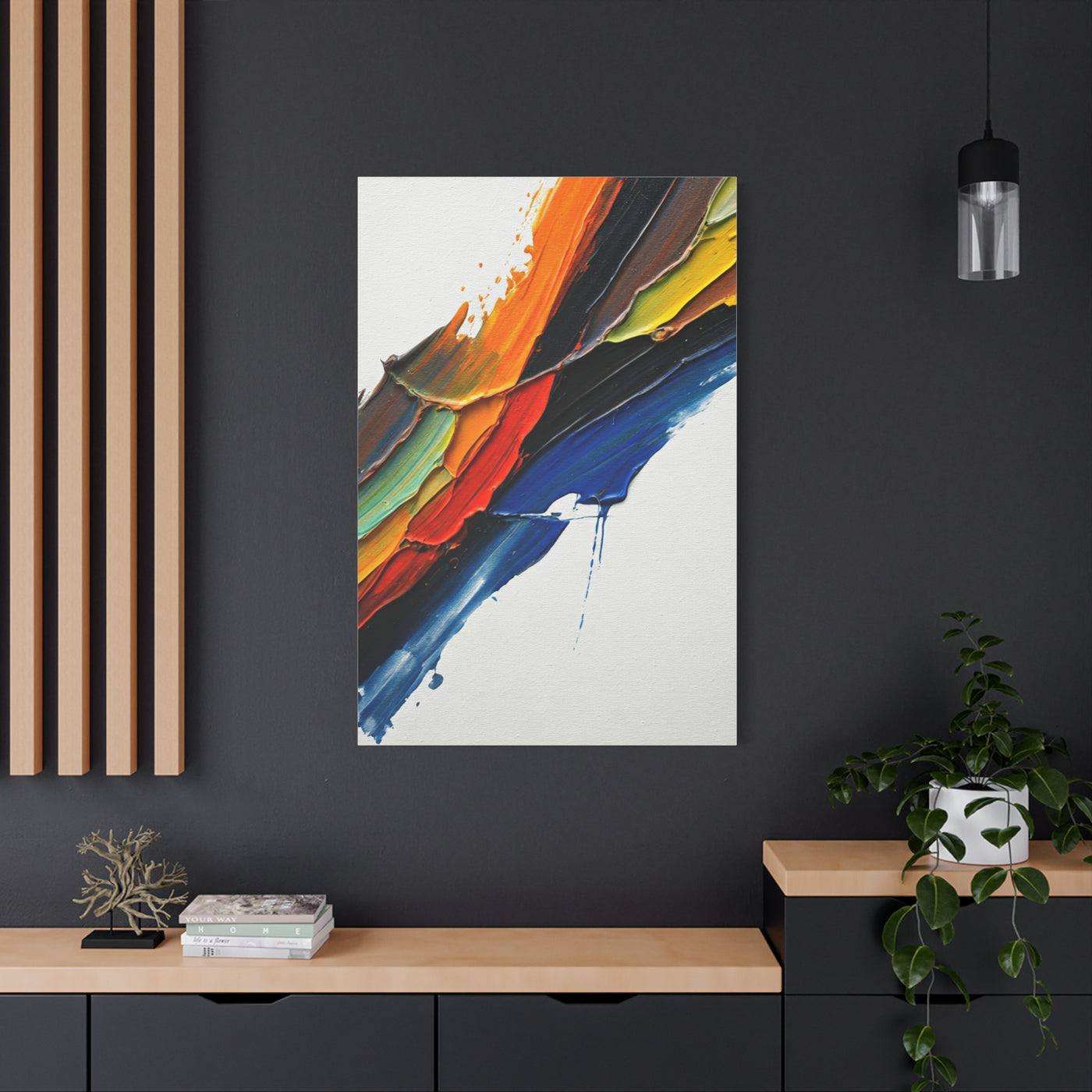 Expressive Multicolor Stroke Abstract Wall Art & Canvas Prints