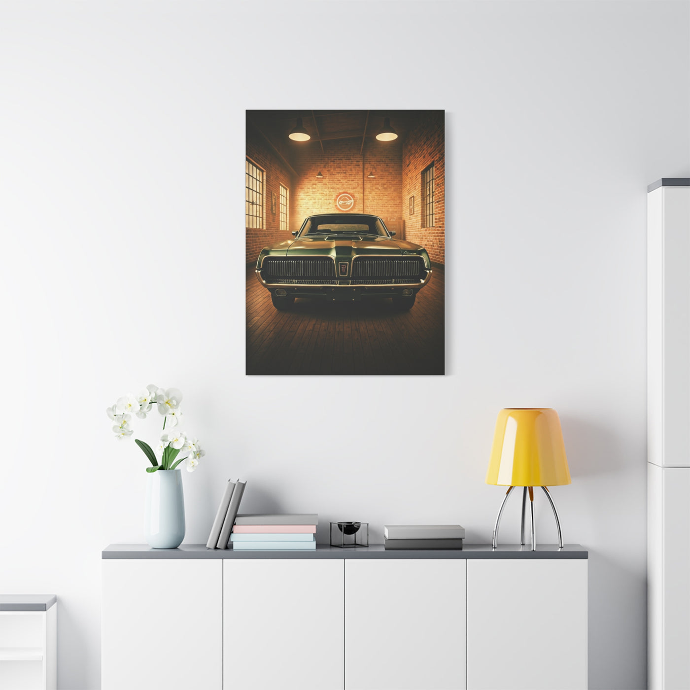 Mercury Cougar Retro Dealership Wall Art & Canvas Prints