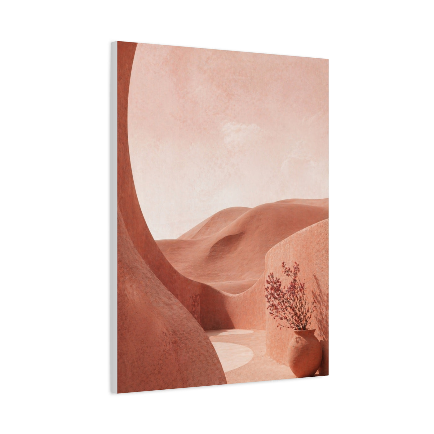 Terracotta Pink Desert Abstraction Wall Art & Canvas Print