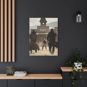 Frontier Gunfight in the Western Street Wall Art & Canvas Print