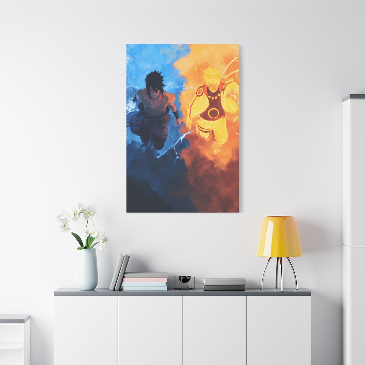 Naruto Uzumaki and Sasuke Uchiha Elemental Divide Wall Art & Canvas Print
