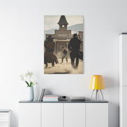 Frontier Gunfight in the Western Street Wall Art & Canvas Print