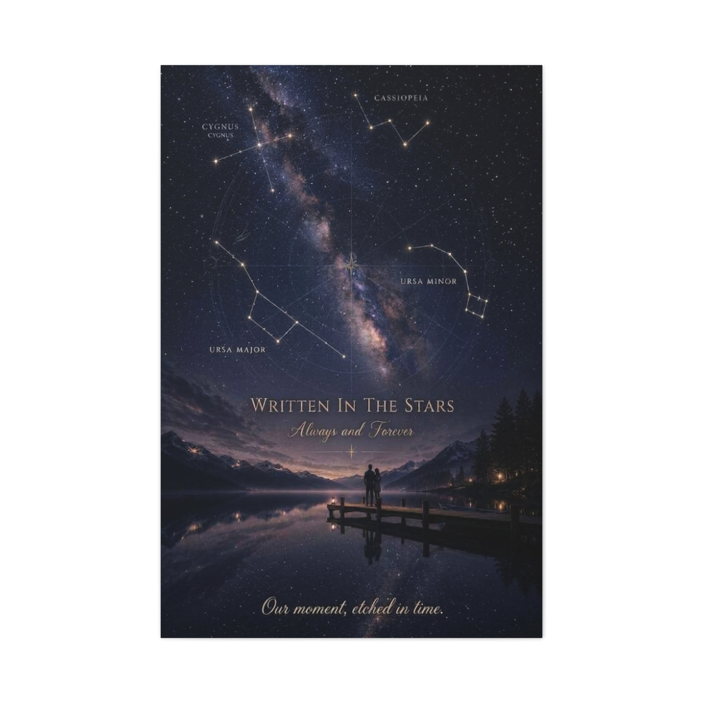 Celestial Destiny Night Sky Romance Wall Art & Canvas Print