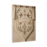 Hand-Embroidered Romantic Birds Textile Wall Art & Canvas Print