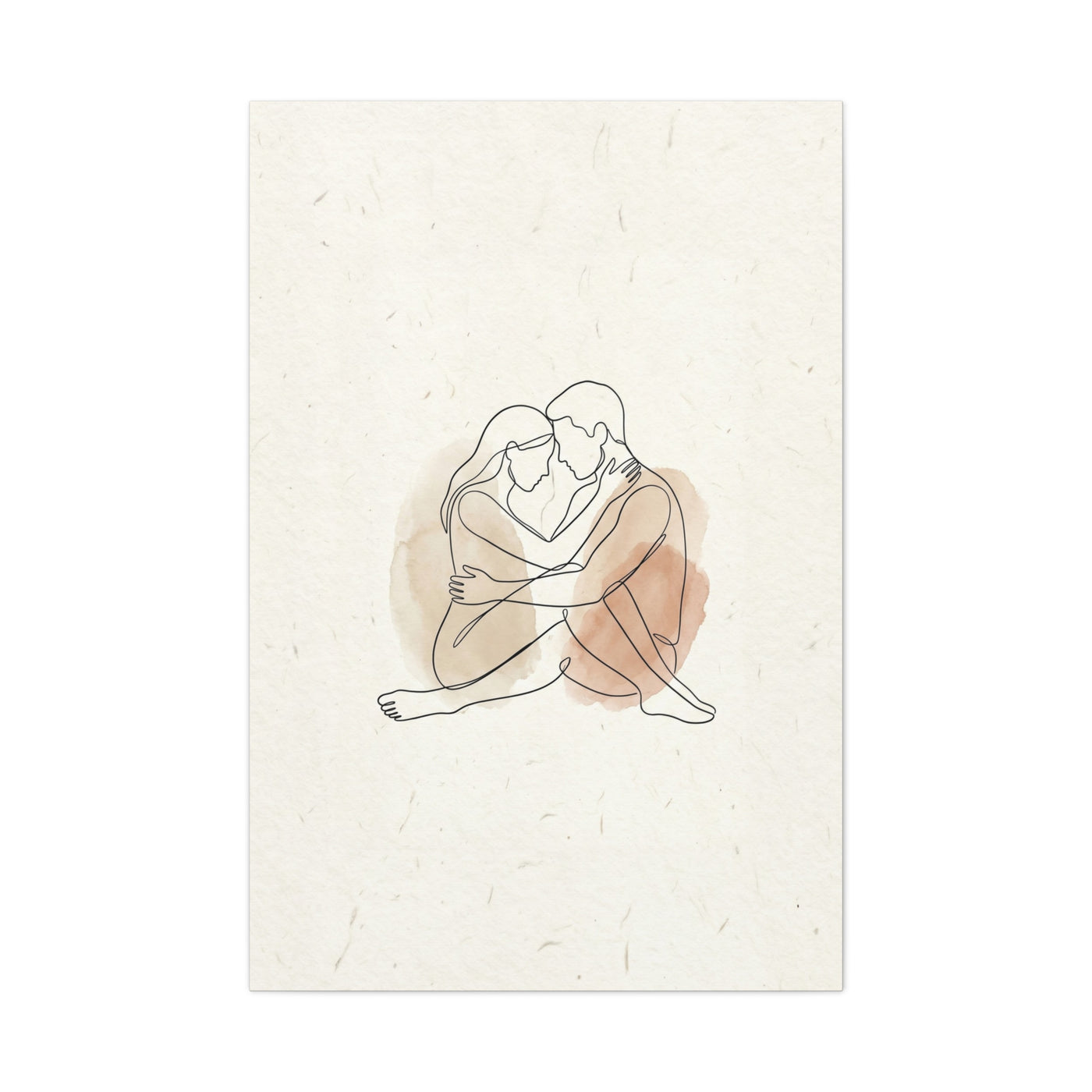 Minimal Line Art Intimate Embrace Wall Art & Canvas Print