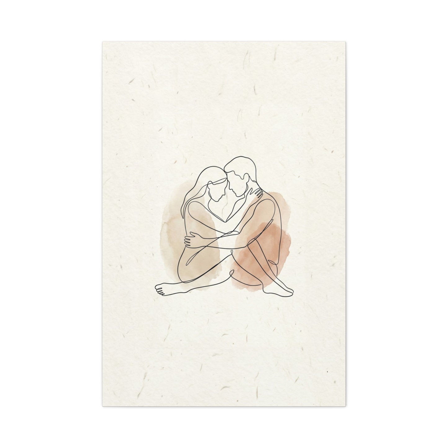 Minimal Line Art Intimate Embrace Wall Art & Canvas Print