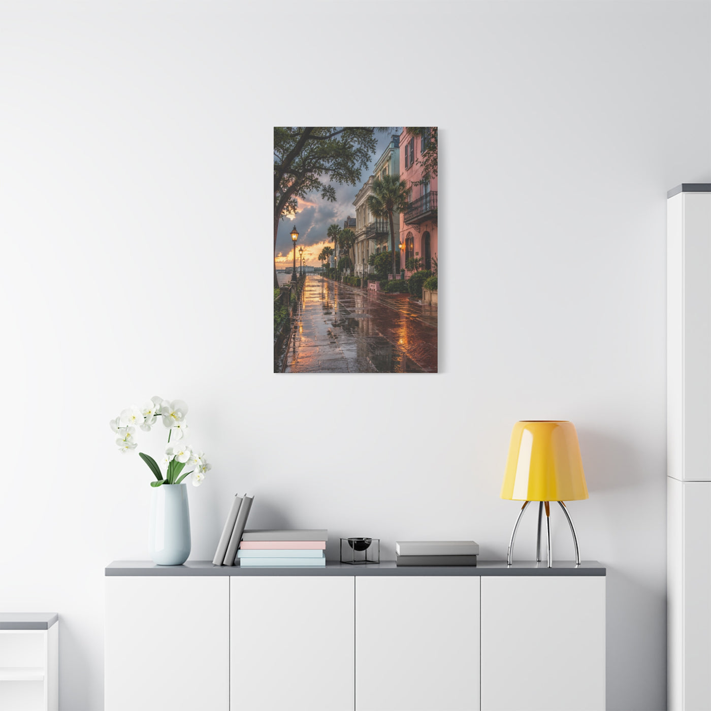 Charleston Battery District After Rain Wall Art & Canvas Print