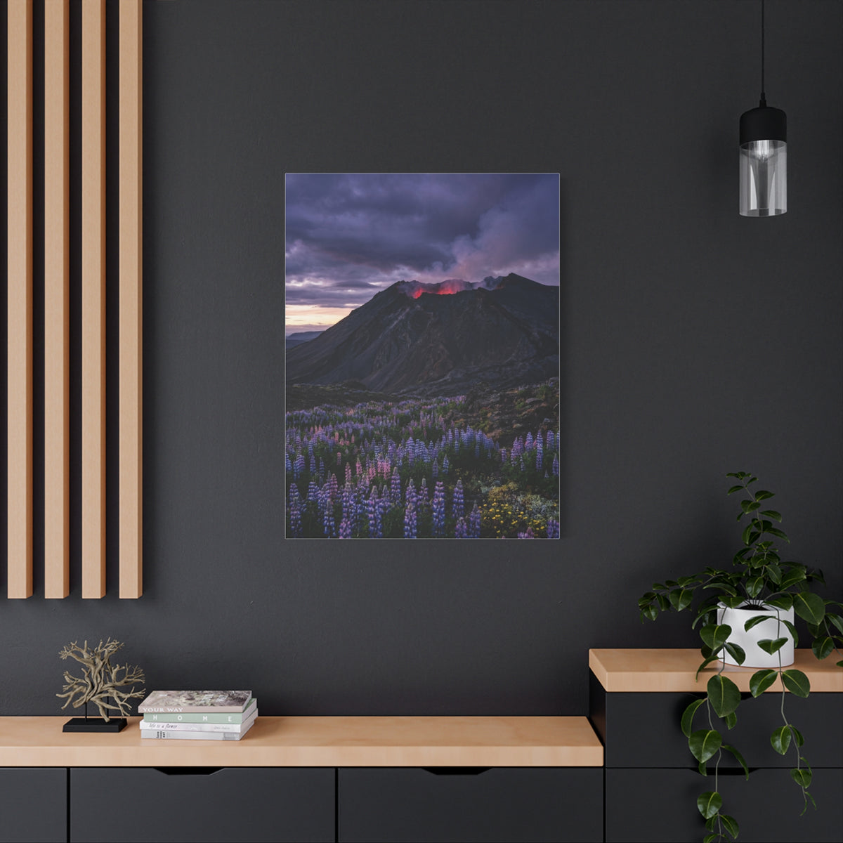 Volcanic Twilight & Wild Lupines Wall Art & Canvas Print