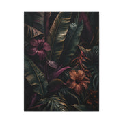 Dark Botanical Hibiscus Jungle Tropical Wall Art & Canvas Print